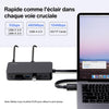 Station Accueil Compatible MacBook Pro Adaptateur Secteur 100W 12en1 HDMI RJ45 USB NOIR