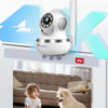 Ctronics 4K Caméra Intérieure, 5G/2,4Hz Wi-FI, Suivi Automatique, Vision Nocturne Couleur, Alarme Sonore et Lumineuse, 8 Positions Préconfigurées, App & PC, Cloud/256GB TF/FTP