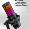 Microphone à Condensateur USB Lumière RGB Mute Gain Monitoring Plug&Play