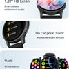 Montre Connectée Bluetooth Ecran 1,27" Fréquence Cardiaque 100 Modes Sport Étanche IP67 NOIR