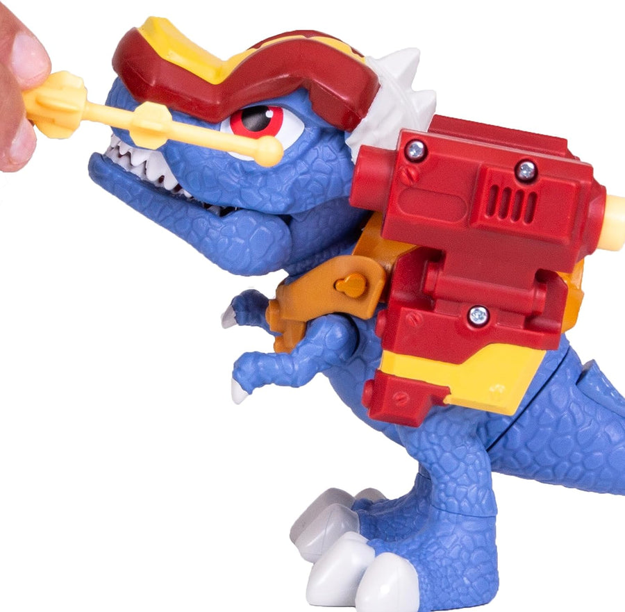 Jouet DINOBYTES Cannon Figurine Action Dinosaure Articulé avec Casque et Fonction de Combat