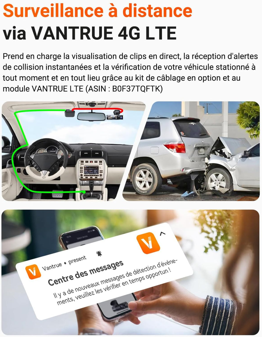 N4 Pro S 3 STARVIS 2 Dashcam Voiture 4K+ 1080P+ 1440P WiFi 5G WiFi PlatePix™ Caméra embarquée Infrarouge GPS 360°HDR Mode Parking Tampon,Commande Vocale en français, LTE Optionel, Max 1To