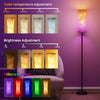 Lampadaire Sur Pied Salon avec Télécommande, Bluetooth APP Contrôle, Lampadaire Dimmbable Modern, L'abat-jour en tissu, Lumière Ambiante pour Fête, Gaming Room Chambre