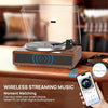 Tourne-disque Haut-parleurs intégrés vinyle tout-en-un prenant en charge la lecture Bluetooth, l'arrêt automatique, la vitesse de 33 et 45 tr/min, la sortie ligne RCA, entrée AUX