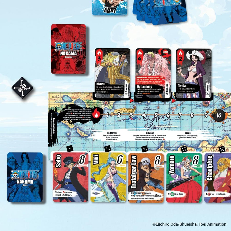Ravensburger - Jeu de Société One Piece Nakama - Alliés & Ennemis - Jeu de Société Manga Coopératif - 1-5 Joueurs - 10 Ans et Plus - Partie de 30 Minutes - Version Française