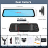 Dashcam Rétroviseur 9.66" 1080P avec 150° Grand Angle, G-Capteur, Enregistrement Boucle, Vision Nocturne, Moniteur Stationnement, Arrière Étanche, avec Carte 64 Go