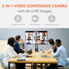 Webcam Conférence 4K 8MP Sony CMOS 4 Microphones Haut-parleurs Grand Angle 120° Caméra de Vidéoconférence 5x Zoom Cadrage Automatique