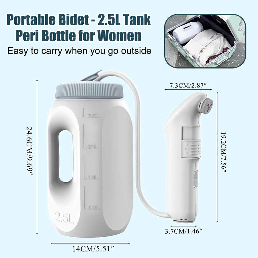 Bidet Portable 2.5L,Douchette Intime Maternité Electrique Rechargeable HygièNe Personnelle,Hemorroide,Soins Post Partum