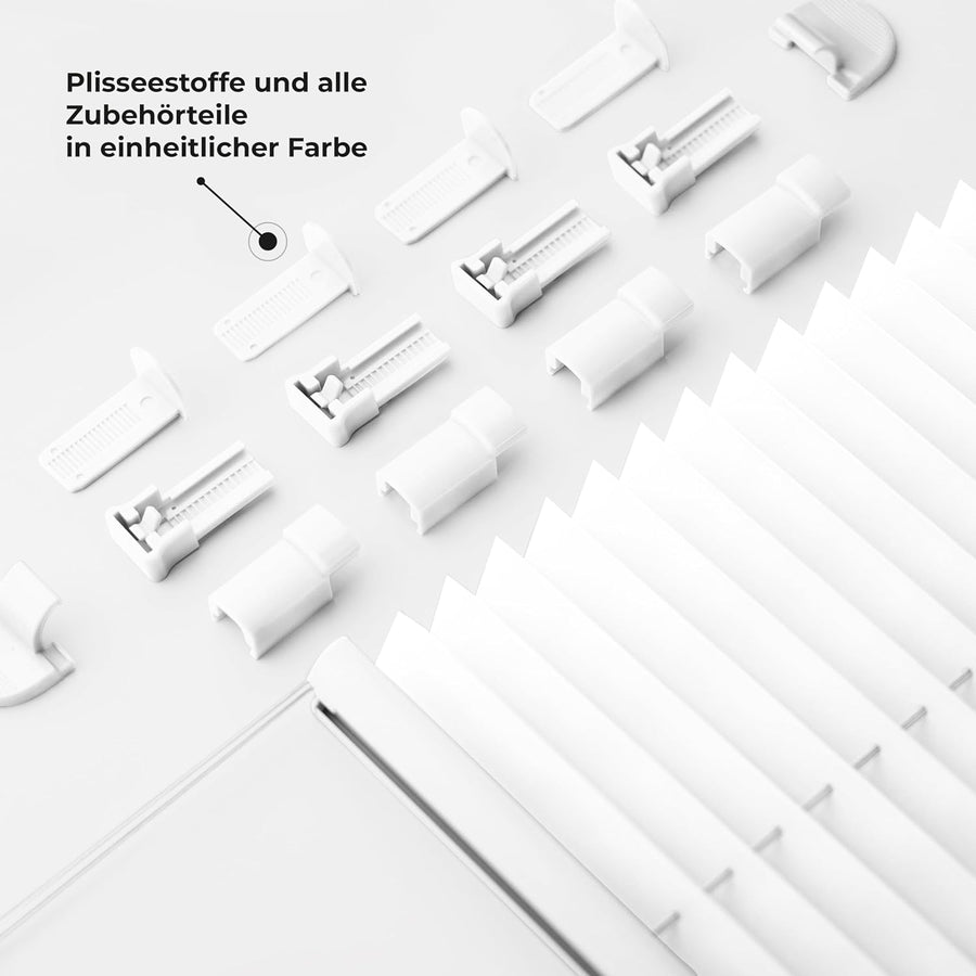 Lot de x2 Store Plissé Sans Perçage 50cm x 100cm Blanc pour Portes et Fenêtres Opaque Protection Vie Privée Protection Solaire Prêt à l'Emploi Enrouleur