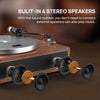 Tourne-disque Haut-parleurs intégrés vinyle tout-en-un prenant en charge la lecture Bluetooth, l'arrêt automatique, la vitesse de 33 et 45 tr/min, la sortie ligne RCA, entrée AUX