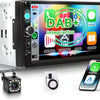 Autoradio CarPlay sans Fil Dab/Dab+ Android Auto, Radio FM 1 Din, écran Tactile IPS 7", égaliseur, USB/TF/AUX, autoradio Bluetooth avec caméra de recul/Commande au Volant