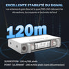 Kit Micro sans Fil UHF Modèle K120 avec 2 Micro Dynamiques en Métal Auto Scan Portée 120m Récepteur Double Canal Idéal pour Chant, Karaoke, Fête BLANC
