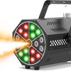 Machine à Brouillard Mini,Machine à Fumée 18 LED RGB,Machine de Fumée 800W avec Fonction de Cycle Automatique et Télécommande sans Fil, Idéal pour Disco, Fêtes, Mariage, Halloween et Noël