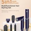 Air Brush Styler 5en1 Brosse Soufflante Chauffante Brushing Sèche-Cheveux Ionique Boucleur a Cheveux à Air Brosse à Lissante Embout de Sèche-cheveux Ensemble de Coiffure