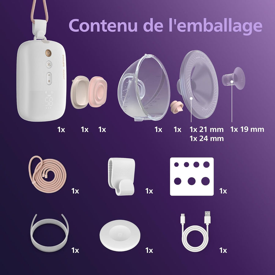 Philips Avent Tire-lait électrique simple moteur de qualité hospitalière, imite le rythme de succion de bébé, jusqu'à 85 aspirations par min, 1 bouteille, 2 téterelles, SCF531/11