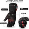 Gants Chauffants pour Moto, Interrupteur À Double Voltage, Batterie 3000mAh Ou Câble De Charge 12V Moto, Étanches Taille L