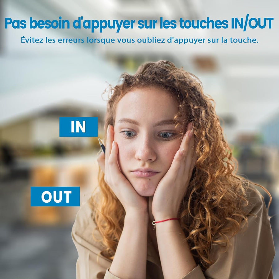 Pointeuse Horaire Personnel Francais Empreinte Digitale Badgeuse Badge Carte Employés Petites Entreprises jusquà 1000 utilisateurs sans WiFi 0 Frais Mensuels Scan
