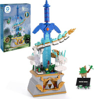 Master Sword avec Dragon, Jouets de Construction Link Épée, Micro Maquette Château d'Hyrule, Cadeaux d'anniversaire pour Garçons Filles 8-12 Ans (677pcs)