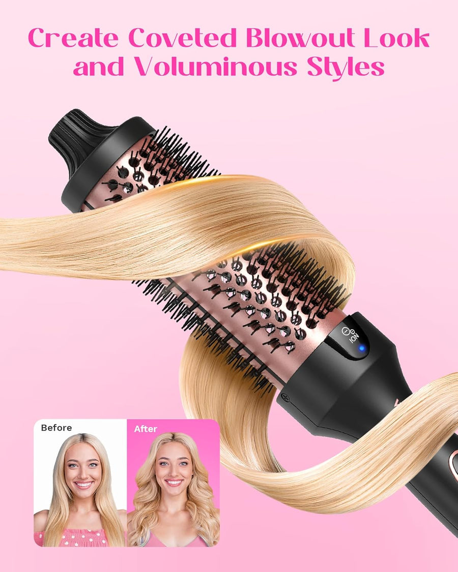 Brosse Chauffante, Blowout Boost Ionic Thermal Brush, Pour Des Cheveux Plus Lisses, 5 Réglages de Température, Moins Endommagé, Baril de 38 mm