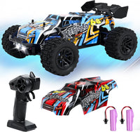 Monster Truck Voiture Télécommandée 1:20, 2,4 GHz 2WD Voiture Ttélécommandée Tout Terrain avec Éclairage de Carrosserie/Double Coque, High Speed Buggy RC Jouet