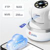 Ctronics 4K Caméra Intérieure, 5G/2,4Hz Wi-FI, Suivi Automatique, Vision Nocturne Couleur, Alarme Sonore et Lumineuse, 8 Positions Préconfigurées, App & PC, Cloud/256GB TF/FTP