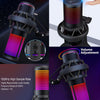 Microphone à Condensateur USB Lumière RGB Mute Gain Monitoring Plug&Play