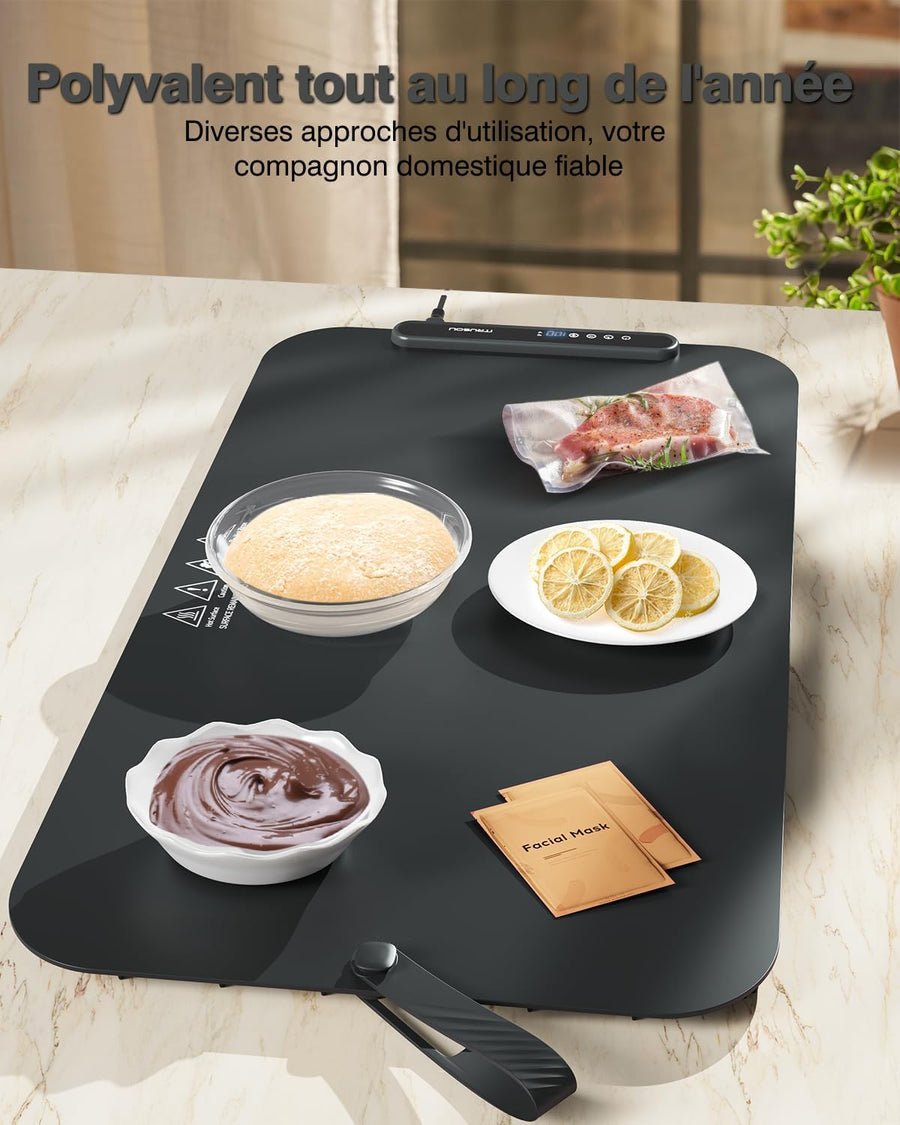 Plaque chauffante pour aliments, Réchauffeur d'aliments Chauffage sur toute la surface, contrôle de la température réglable