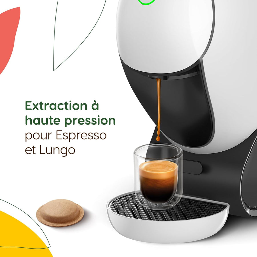 NESCAFÉ DOLCE GUSTO NEO CAFFE - Machine À Café KRUPS pour Dosettes Compostables - Technologie Brevetée SmartBrew 3-En-1 - Cafetière Connectée
