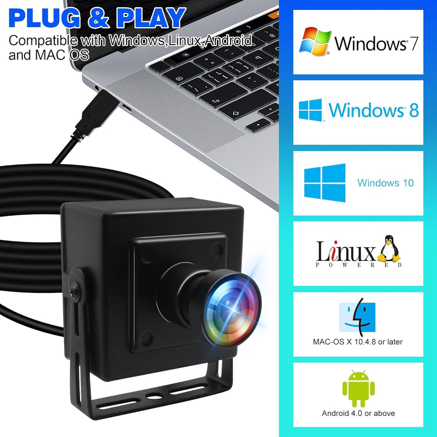 Caméra USB Aptina MI5100 - 5 MP - Webcam USB grand angle - Caméra HD pour conférence Web, robot d'affaires, machine Vision