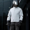 Blouson Moto Homme Taille L 4 Saisons – Veste Moto Textile Respirante et Coupe-Vent avec Protections CE aux Épaules et Coudes, Doublure Amovible, Confortable pour Route et Touring BLANC