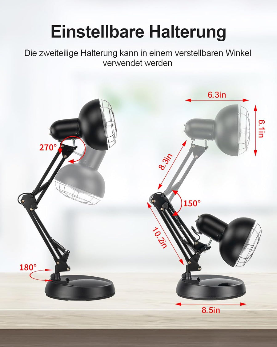 lampe Chauffante Non Rayonnante 150W Physiothérapie Emotionnelle SAD Température Réglable avec Minuterie
