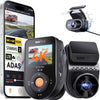 Dashcam Voiture S1 Pro Max 4K+4K Starvis 2 Avant et Arrière, Caméra embarquée 5G Wi-FI Dash Cam GPS 360° HDR Tampon Surveillance de stationnement,Contrôle Vocal Français,LTE en Option Max 1To