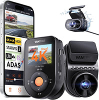 Dashcam Voiture S1 Pro Max 4K+4K Starvis 2 Avant et Arrière, Caméra embarquée 5G Wi-FI Dash Cam GPS 360° HDR Tampon Surveillance de stationnement,Contrôle Vocal Français,LTE en Option Max 1To