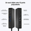 Station Accueil Compatible MacBook Pro Adaptateur Secteur 100W 12en1 HDMI RJ45 USB NOIR