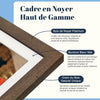 Cadre Photo Numérique WiFi 10.1 Pouces Noyer Bois Mémoire 32 Go, Écran Tactile HD IPS 1280 x 800, Auto-Rotation, Partage de Photos Vidéos Via Frameo APP/USB/SD