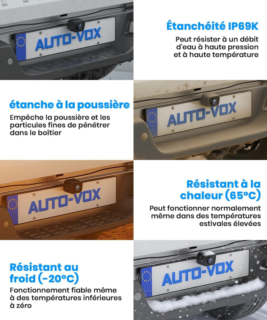 Caméra de Recul sans Fil : Écran 5" 1080P, Double Canal, Installation Rapide, Signal Numérique Stable, IP69K Étanche & Vision Nocturne, pour Voiture, SUV, Camping-Car, Remorque