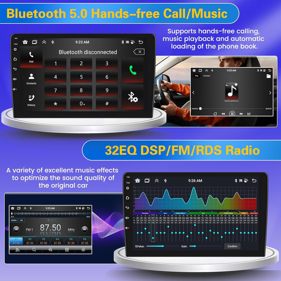 Autoradio Android 13 4Go+64Go pour Seat Ibiza 2009-2013 avec sans Fil Carpaly&Android Auto& MirrorLink, 9" IPS Ecran Tactile Radio Voiture avec Bluetooth 5.0/GPS/FM/WiFi/SWC/32EQ
