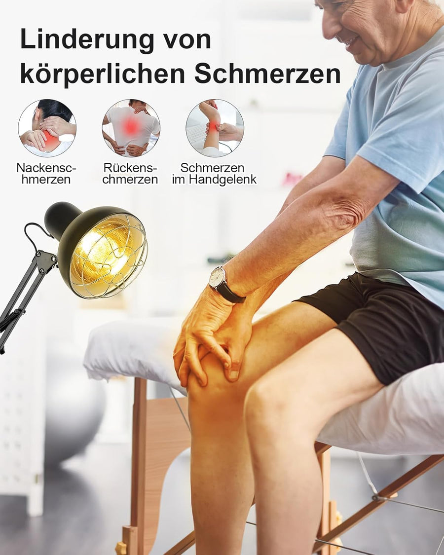 lampe Chauffante Non Rayonnante 150W Physiothérapie Emotionnelle SAD Température Réglable avec Minuterie