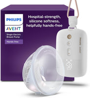 Philips Avent Tire-lait électrique simple moteur de qualité hospitalière, imite le rythme de succion de bébé, jusqu'à 85 aspirations par min, 1 bouteille, 2 téterelles, SCF531/11