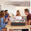 Tourne-disque Haut-parleurs intégrés vinyle tout-en-un prenant en charge la lecture Bluetooth, l'arrêt automatique, la vitesse de 33 et 45 tr/min, la sortie ligne RCA, entrée AUX