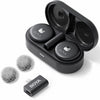 Microphone Sans Fil à Revers Magnétique Antibruit Etui de Chargement Sans Fil Transmission 50m Prise IOS