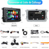 Autoradio 2DIN, 7" Radio Voiture pour VW Golf, Passat, Seat, Touran, Skoda, CarPlay & Android Auto, Commandes au Volant, Écran Tactile & Boutons Physiques, EQ, FM, GPS Navigation, MirrorLink
