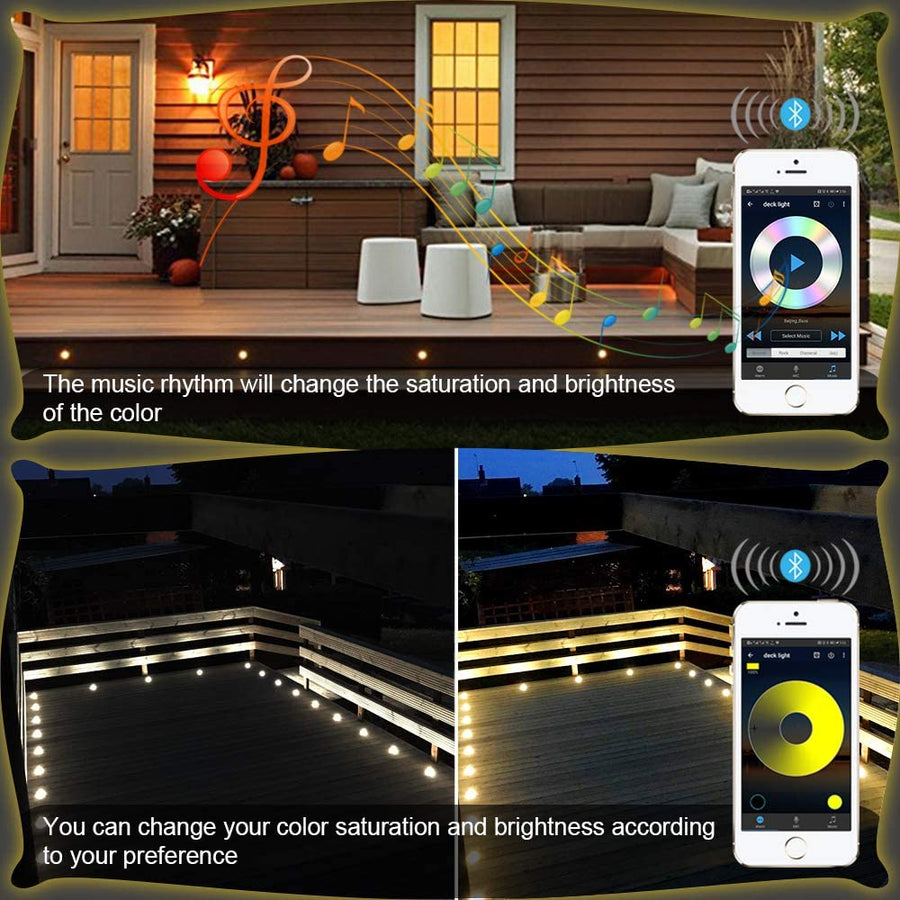 Lot de X6 Spots Lampes de terrasse LED D31 Etanche IP67 Kit Bluetooth Ø31mm 12V 0.6W
