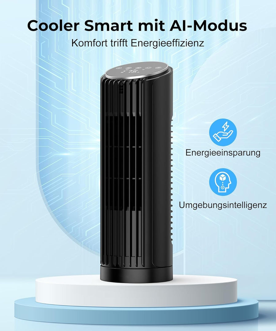 Ventilateur de table 7m/s avec Télécommande Oscillante à 70° 4 vitesses, 4 modes, minuterie de 12 heures