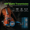 Microphone Violon Sans Fil Pick-up Col de Cygne Émetteur Récepteur pour Haut-parleurs Actifs Systèmes de Sonorisation Actifs VT-5