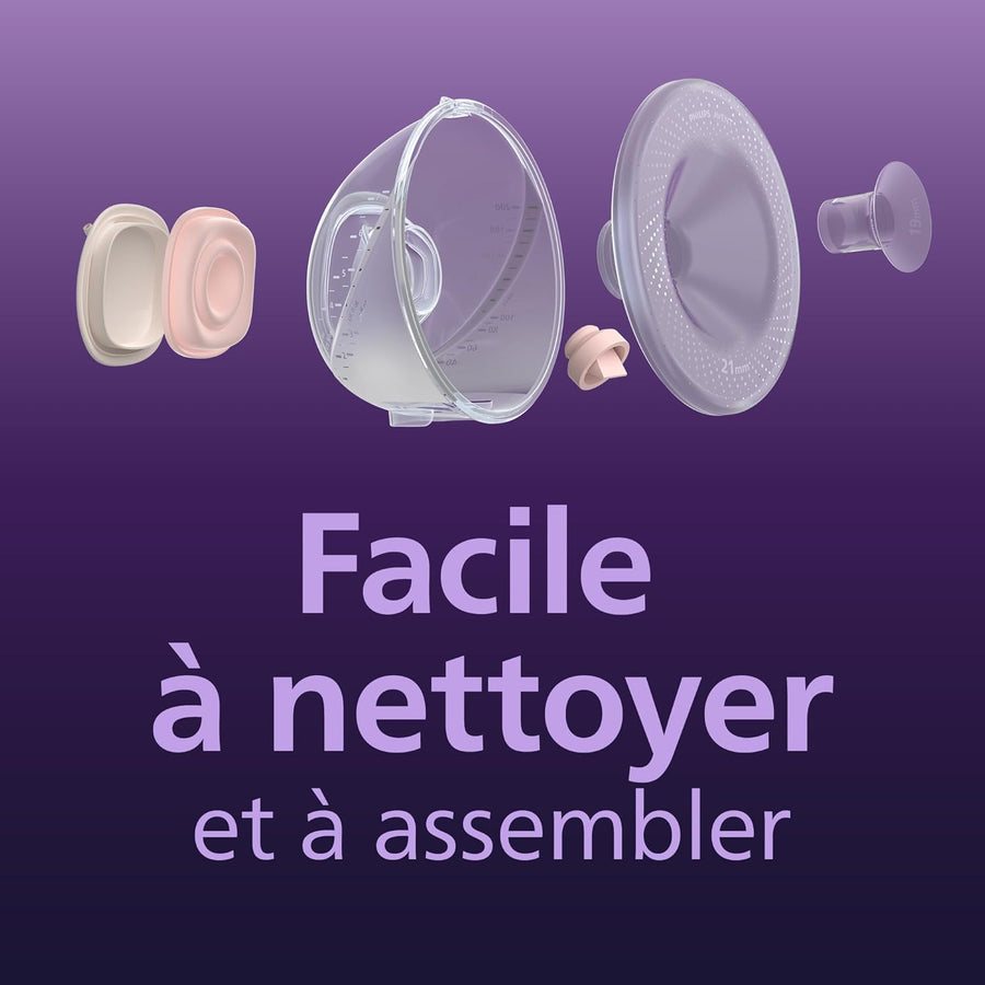 Philips Avent Kit Tire-lait électrique moteur de qualité hospitalière, imite le rythme de succion de bébé, jusqu'à 85 aspirations par min, 6 téterelles et 8 inserts, SCD553/11