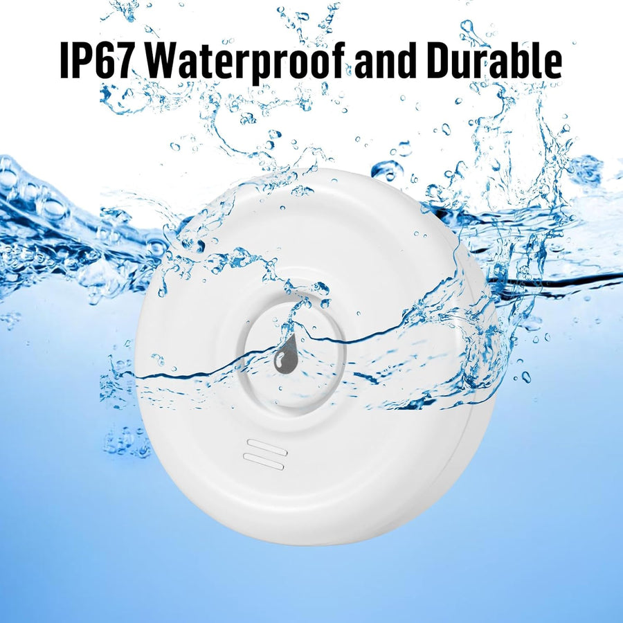 Detecteur de Fuite d'eau WiFi 2.4G Détecteur d'eau Incluses Piles 3 pièces Capteur d'eau Compact pour Détecter Une Inondation avec Une Alarme de 100 DB