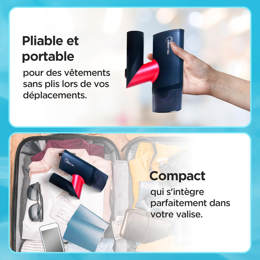 Défroisseur vapeur 2 en 1 avec diffuseur d'odeur - 1200W, 200ML, convient a tous les tissus