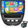 Autoradio Android pour Toyota Aygo/Peugeot 107 / Citroen C1 2005–2014, Écran Tactile 10 Pouces, CarPlay & Android Auto sans Fil, NaviGPS, WiFi, DSP, Compatible Caméra AHD/OBD/Dab