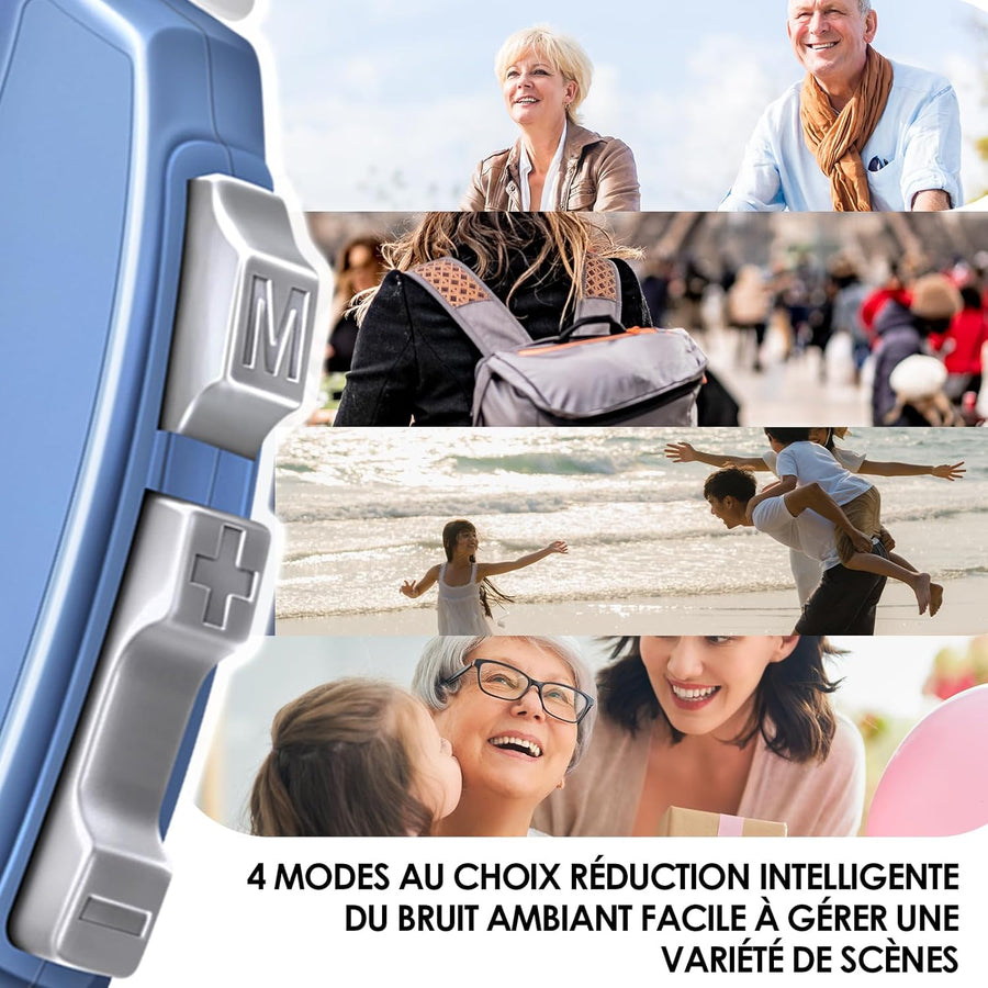 Aide auditive Dispositif intelligent de réduction du bruit chargé avec la dernière puce intelligente avec boîtier de charge à main